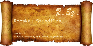 Rocskay Szimóna névjegykártya